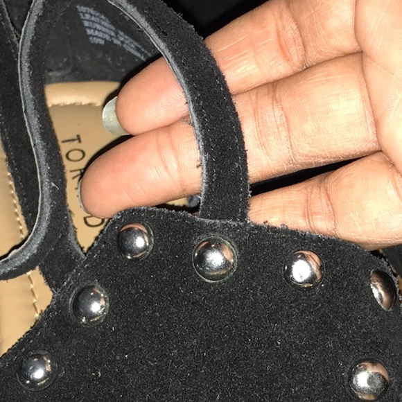 Torrid Black Suede Studded Sandals size 10W - Picture 7 of 8